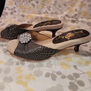 Joan Boyce Mules with Rhinestone Detail New Size 7 1/2